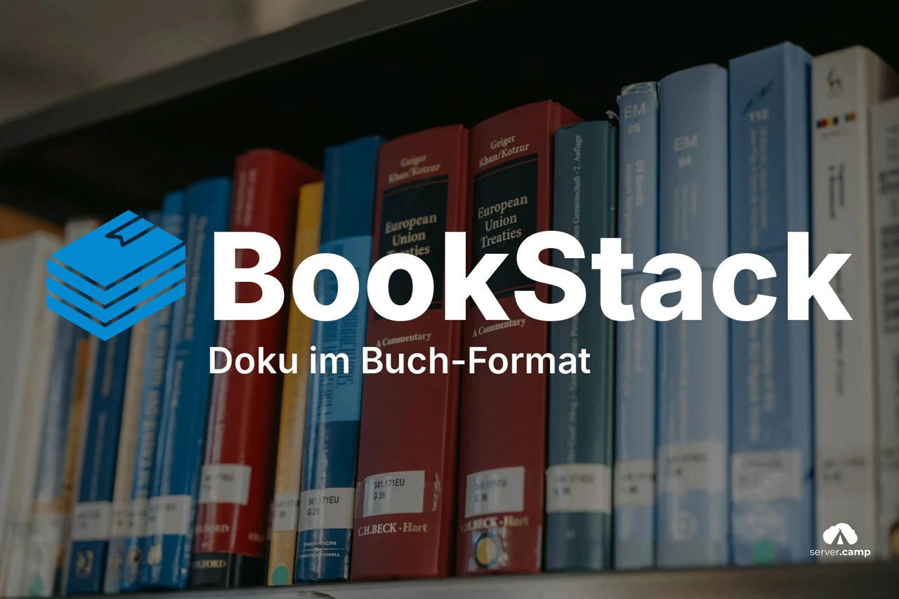 Bücher in einem Regal – strukturierte Dokumentation im Buch-Format mit BookStack
