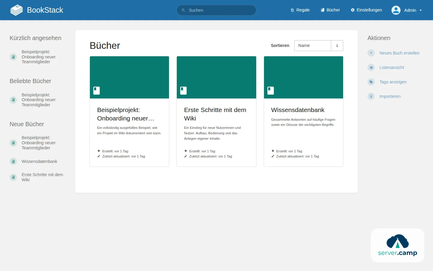 Übersicht aller Bücher in der Wissensdatenbank