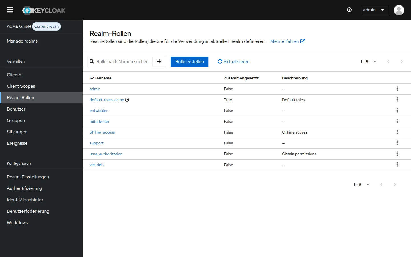 Realm-Rollen für feingranulare Berechtigungen