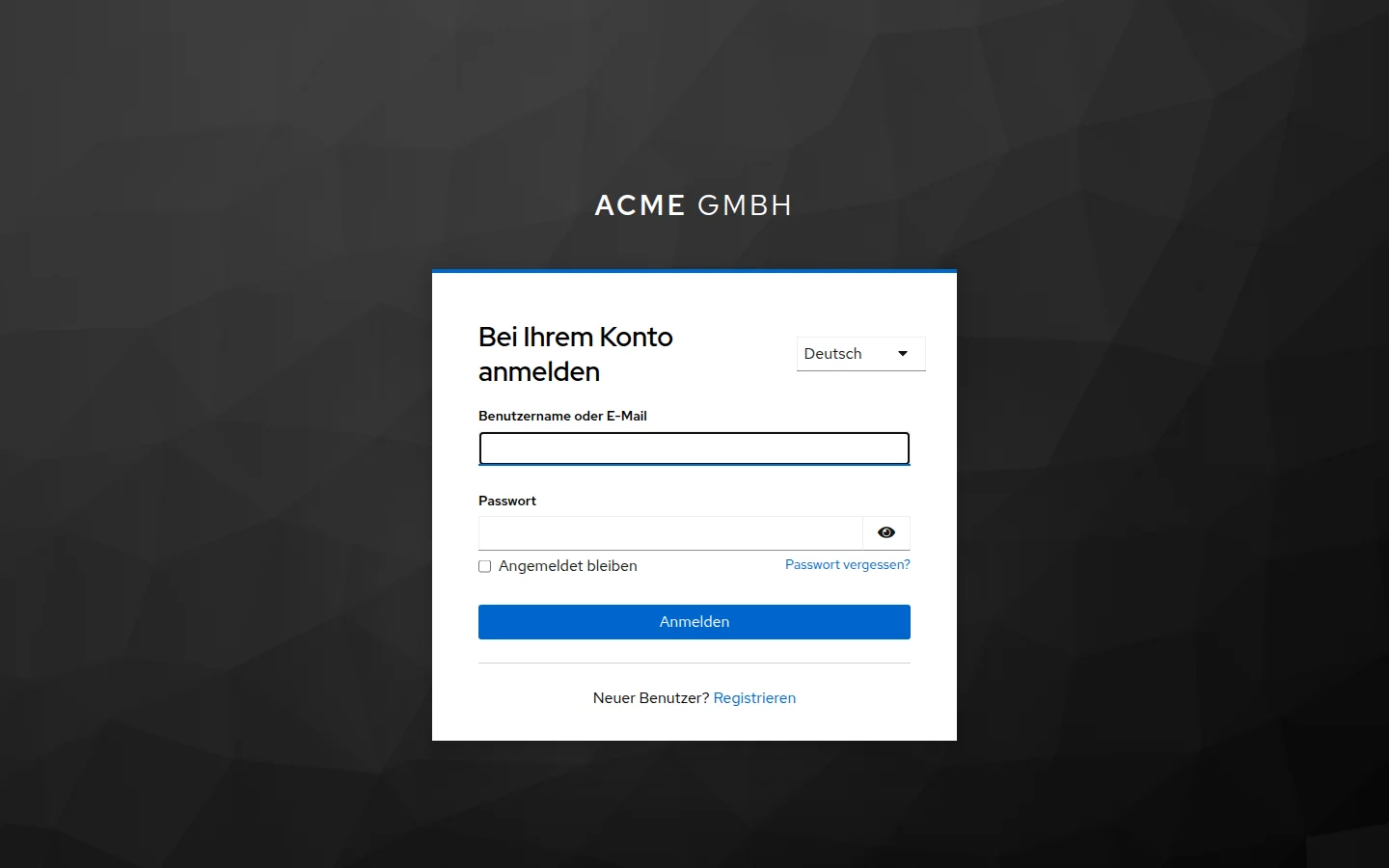Anpassbare, mehrsprachige Login-Seite mit Single Sign-On
