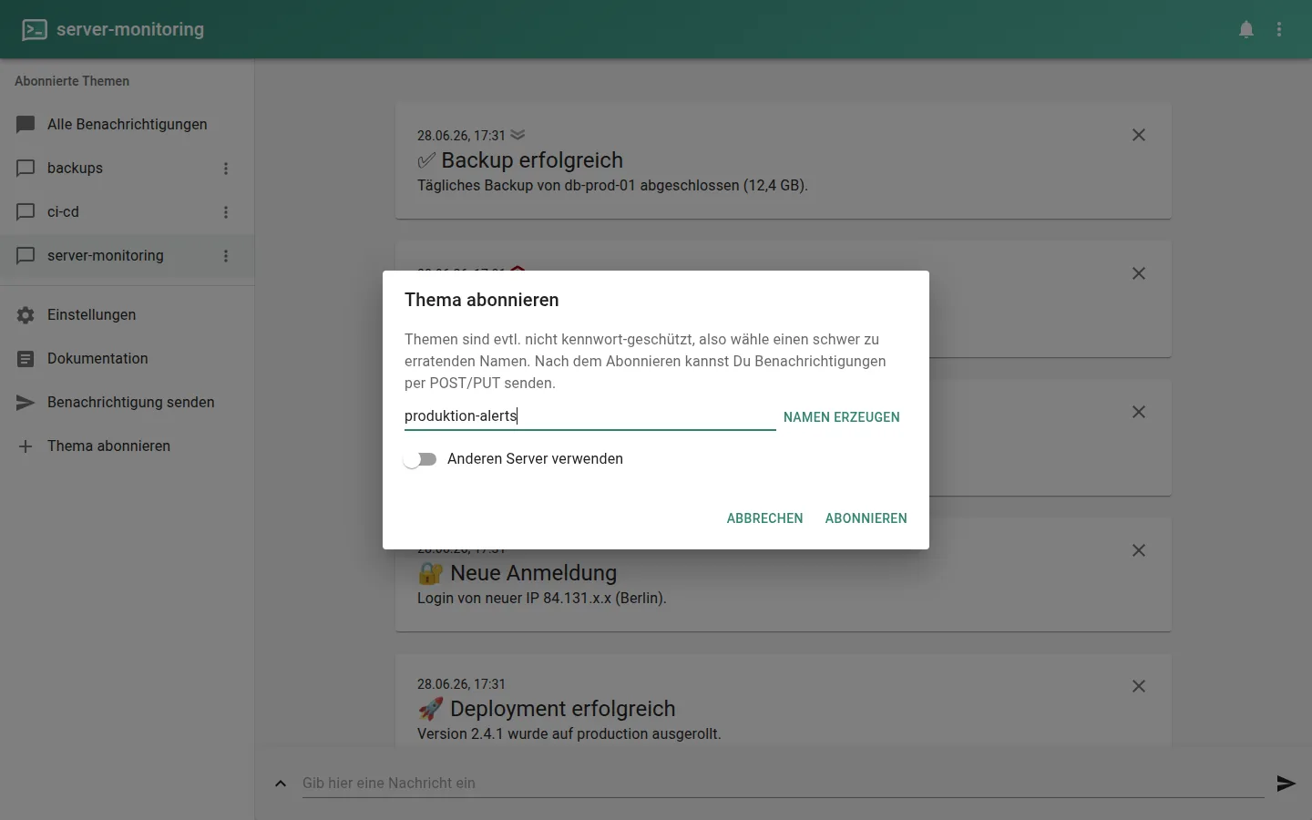 Neues Thema (Topic) in Sekunden abonnieren – ganz ohne Konto